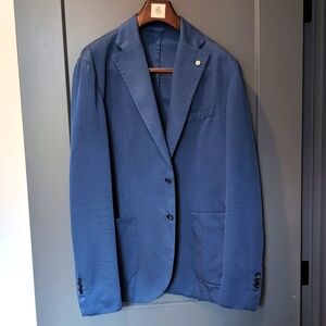 Men's slim fit L.B.M. 1911 French Blue Blazer. Size 42.
